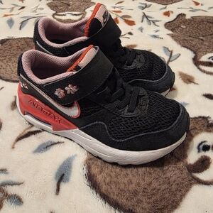 Nike Kids Sneakers Black with Pink and Red Accents